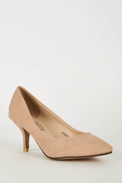 Classic Faux Suedette Court Shoes