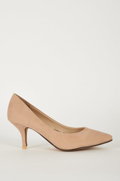 Classic Faux Suedette Court Shoes