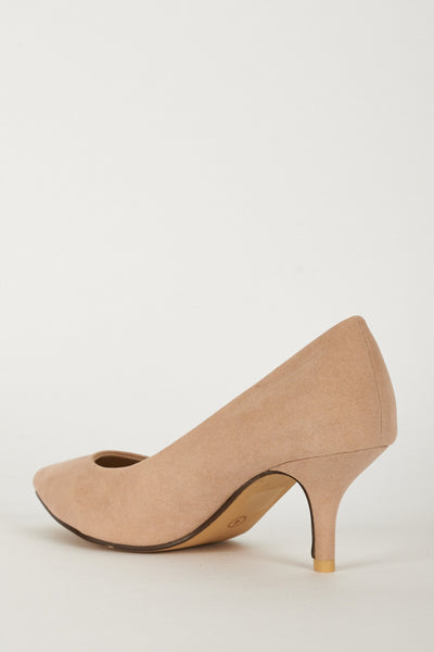 Classic Faux Suedette Court Shoes