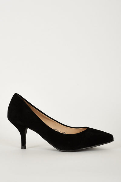 Faux Suede Court Shoes