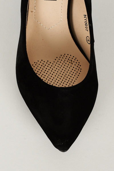 Faux Suede Court Shoes