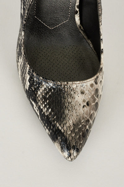 Faux Snake Skin Shoes With Cut Out Detail