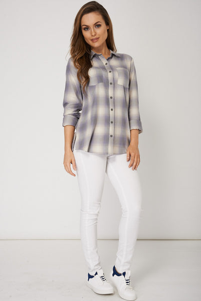 Dipped Hem Tartan Shirt