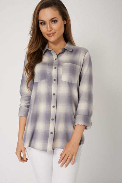 Dipped Hem Tartan Shirt