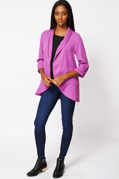 Purple Lightweight Textured Jacket Available in Plus Sizes