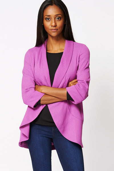 Purple Lightweight Textured Jacket Available in Plus Sizes