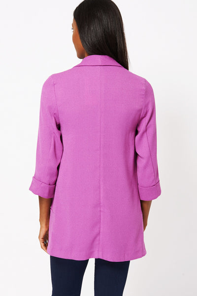 Purple Lightweight Textured Jacket Available in Plus Sizes