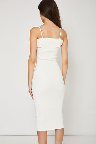 Cream Ribbed Midi Dress Ex-Branded