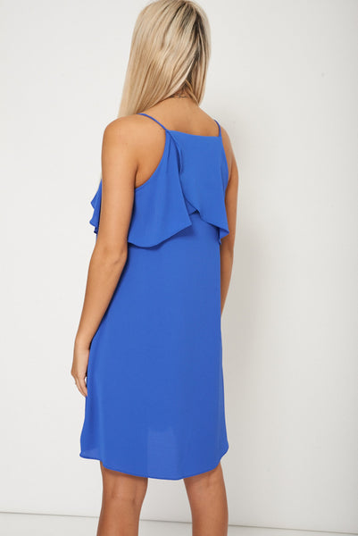 Blue Frilled Dress With Straps Ex-Branded