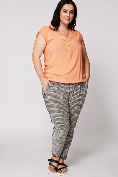 Peach Sleeveless Top With Shoulder Detail