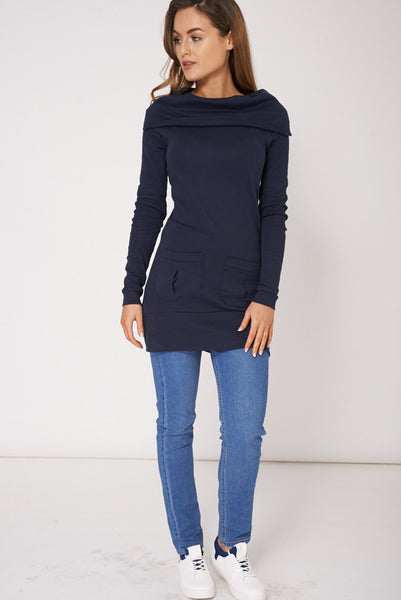 Navy Pocket Tunic Top