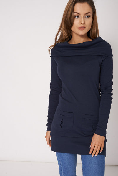 Navy Pocket Tunic Top