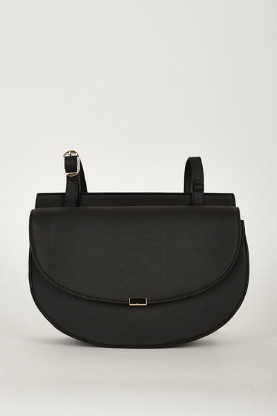 Crossbody Shoulder Bag With Twin Magnet Closure In Black