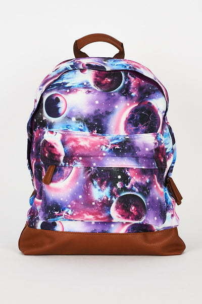 Galaxy Print Purple Canvas Backpack Design Bag