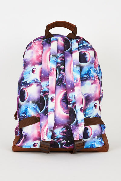 Galaxy Print Purple Canvas Backpack Design Bag