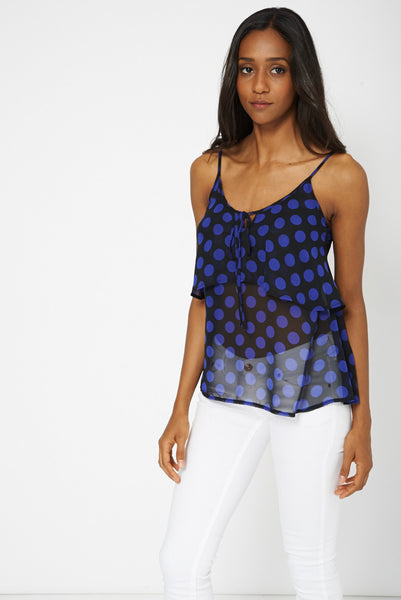 Polka Dot Frill Camisole Top Ex-Branded