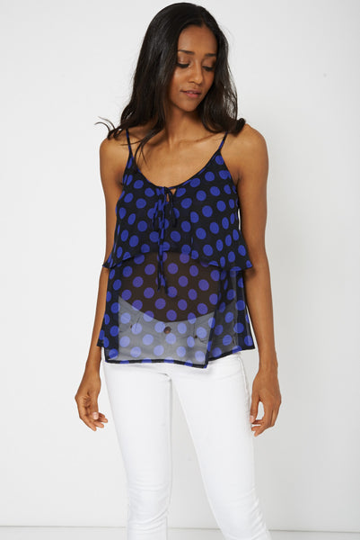 Polka Dot Frill Camisole Top Ex-Branded