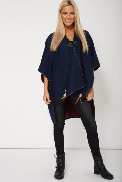 Navy Soft Touch Poncho