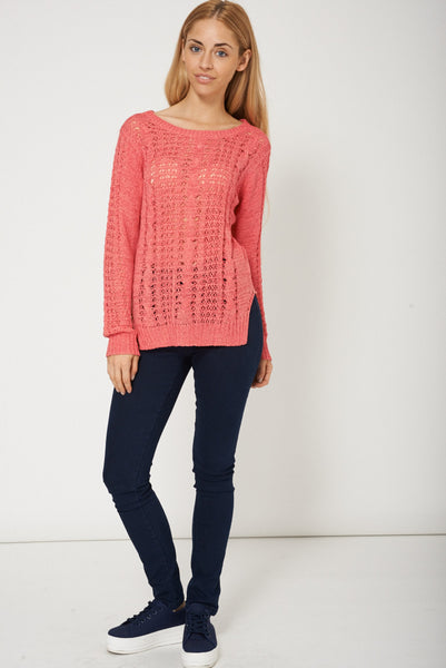 Winter Sweater Style Cable Knit Jumper For Ladies Ex-Branded