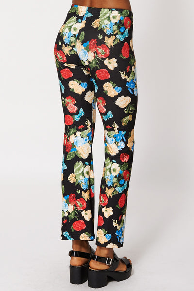 Black Leggings with Floral Pattern