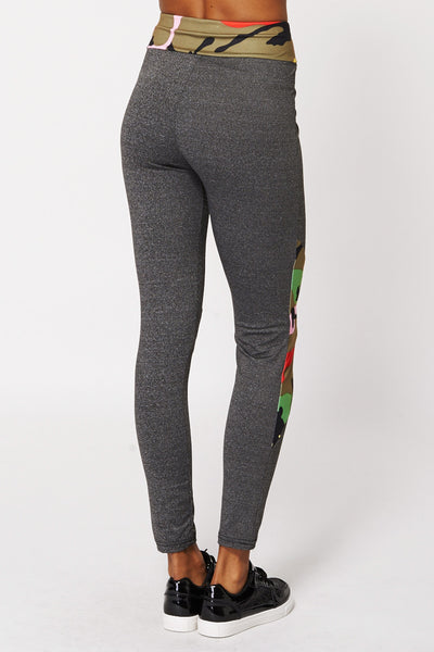 Dark Grey Multi Army Print Leggings