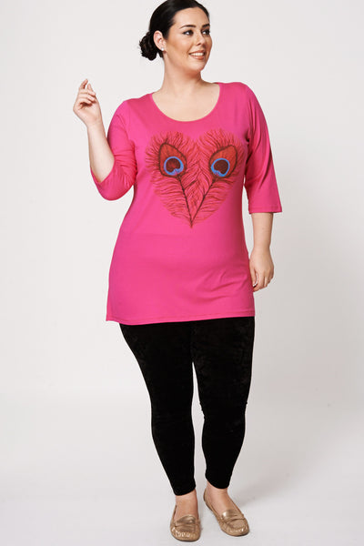 Peacock Feather Heart  Detail Top