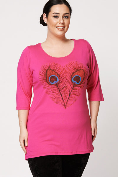 Peacock Feather Heart  Detail Top