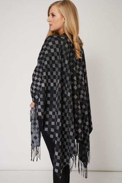 Splendid Diamond Open Front Poncho