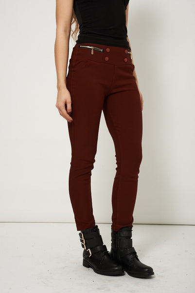 High Waisted Trousers With Buttons