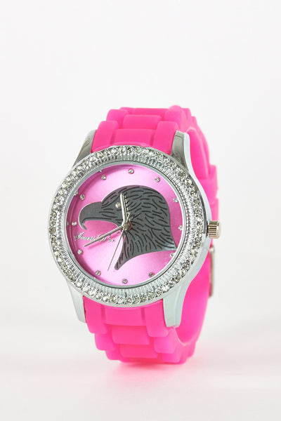 Eagle Detail Silicone Strap Watch