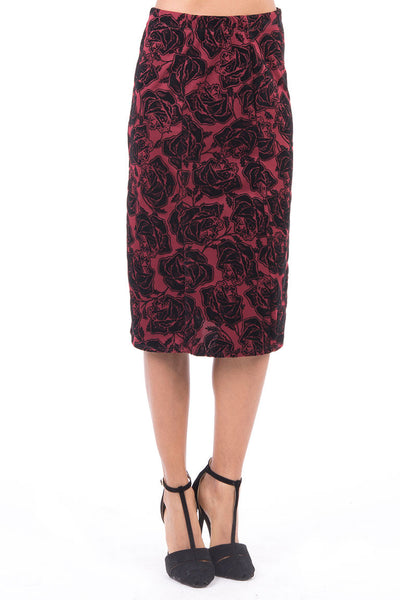 Floral Pattern Midi Skirt