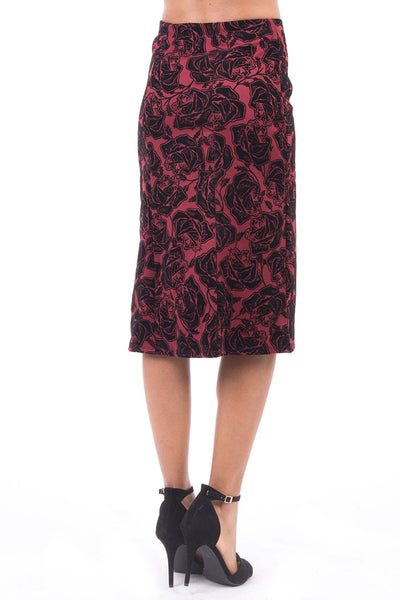 Floral Pattern Midi Skirt