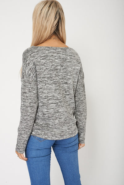 Grey Jumper With Voguish Writing Print