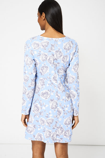 Roses Print A-Line Dress