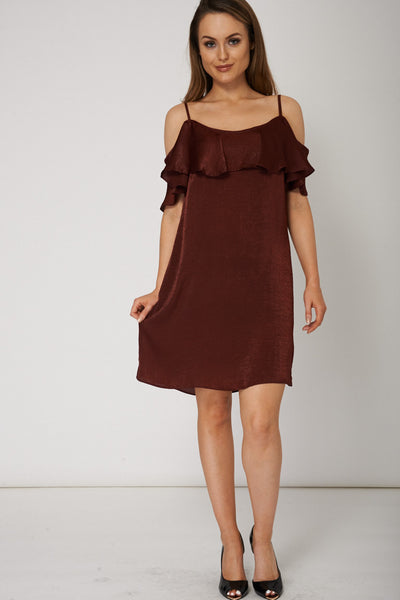 Spaghetti Strap Ruffled Dress Ex-Branded Plus Sizes Available