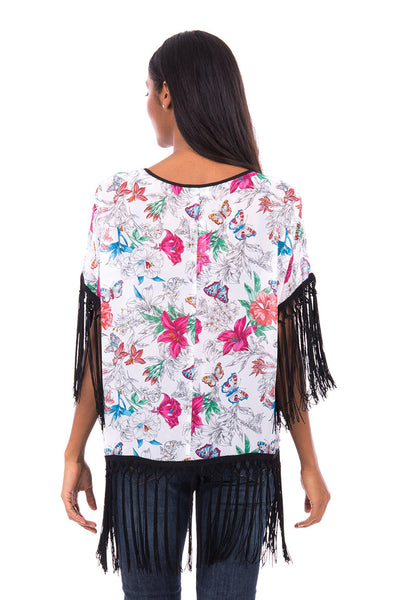 Chiffon Batwing Top With Tassel AVAILABLE IN PLUS SIZES