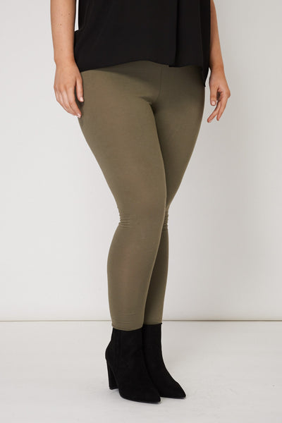 Lightweight Plain Khaki Leggings