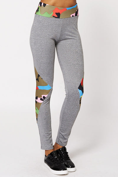 Light Grey Multi Army Print Leggings