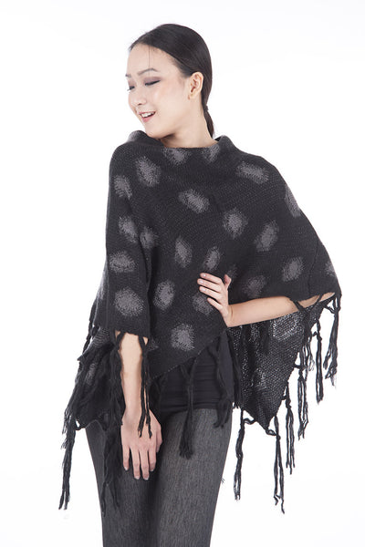 Knitted V-Neck Poncho