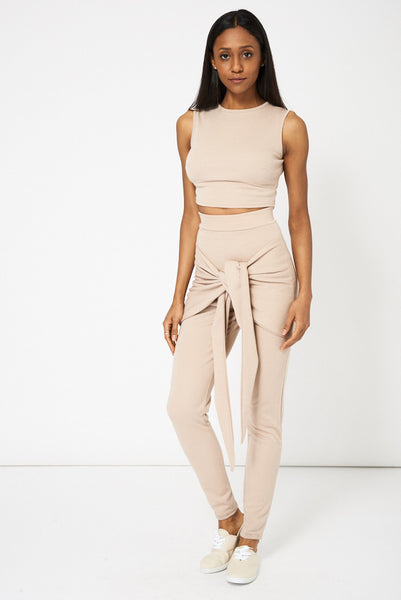 Beige Top And Trousers Set Ex-Branded