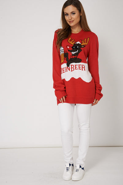 Funny Boyfriend Christmas Sweater With Reinbeer Print