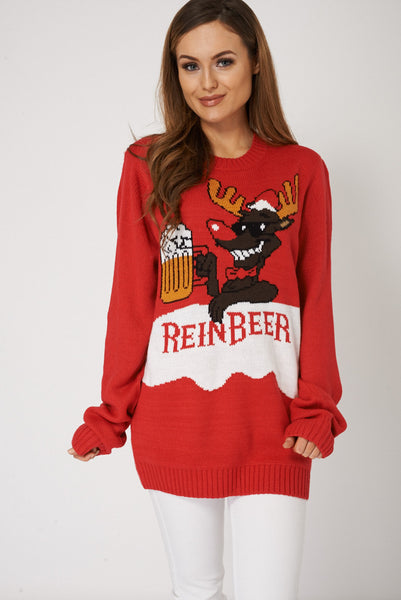 Funny Boyfriend Christmas Sweater With Reinbeer Print