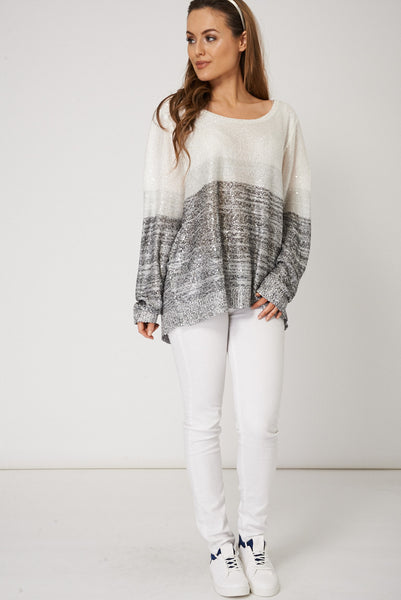 Baggy Fit Sequined Jumper