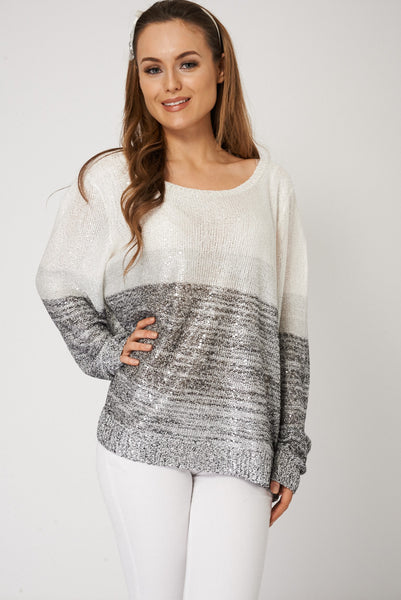 Baggy Fit Sequined Jumper