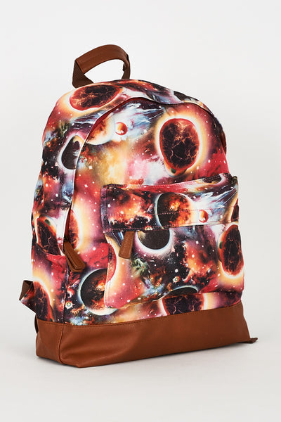 Galaxy Print Pink Canvas Backpack Design Bag