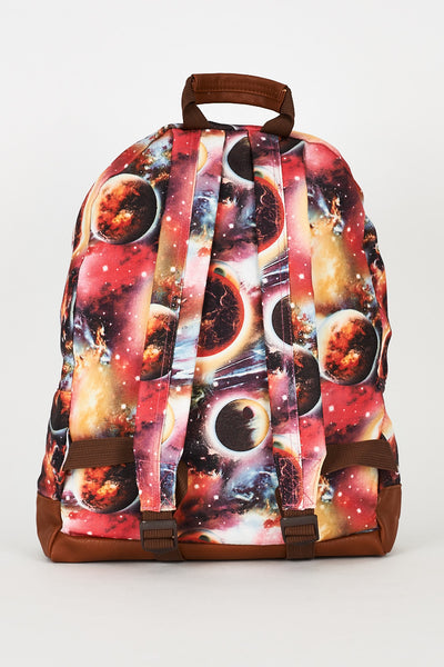 Galaxy Print Pink Canvas Backpack Design Bag