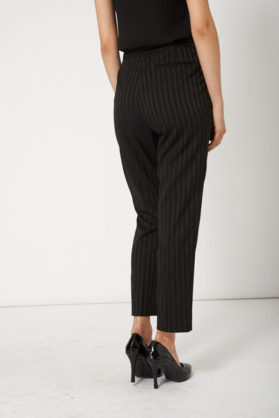 Vertical Striped Wide Leg Trouser With Front Pockets Ex-Branded Available In Plus Sizes