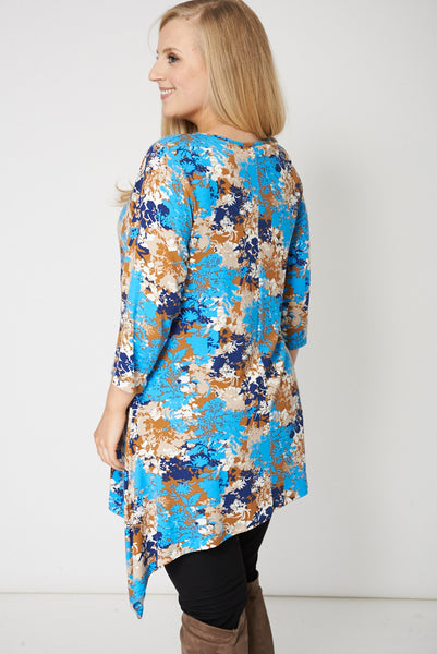 Blue Handkerchief Style Top