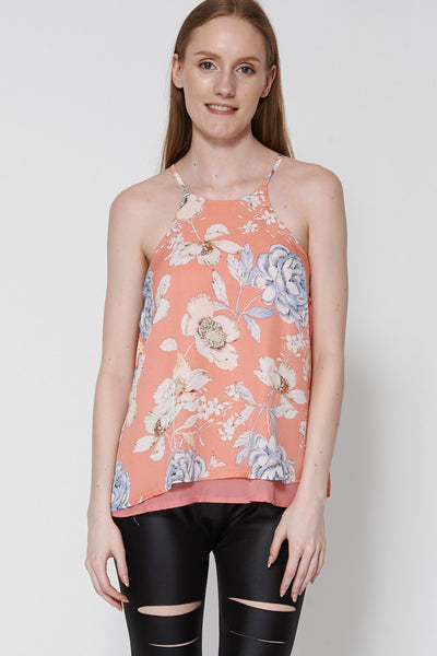 Floral Print Strap Detail Top Ex-Branded