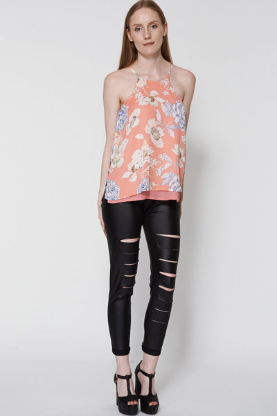 Floral Print Strap Detail Top Ex-Branded